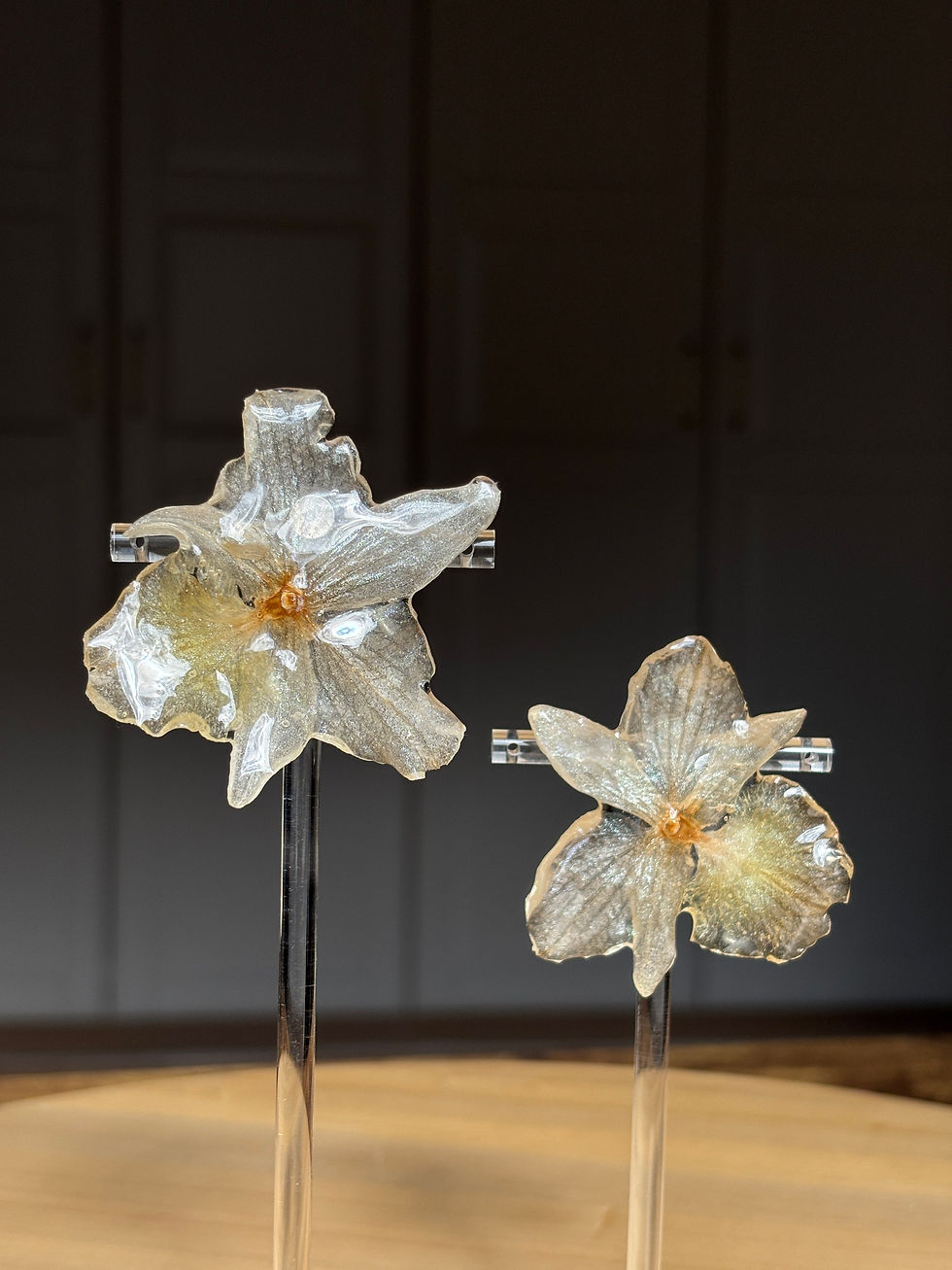 Miniatura: Dendrobium Chromed Orchids  Earrings