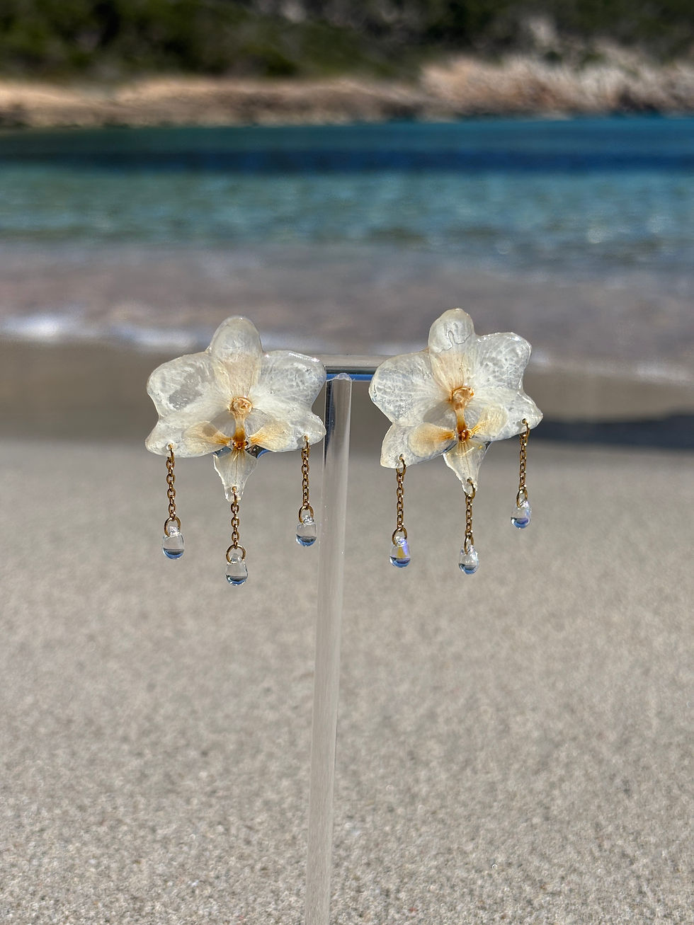 Miniatura: Mini Orchids and drops Earrings