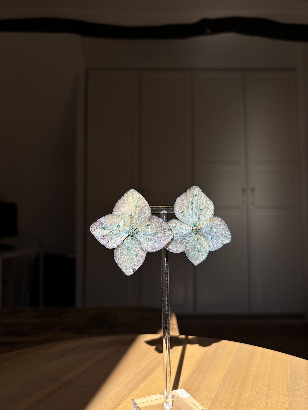 Miniatura: Chrome Hydrangeas & Gems  Earrings
