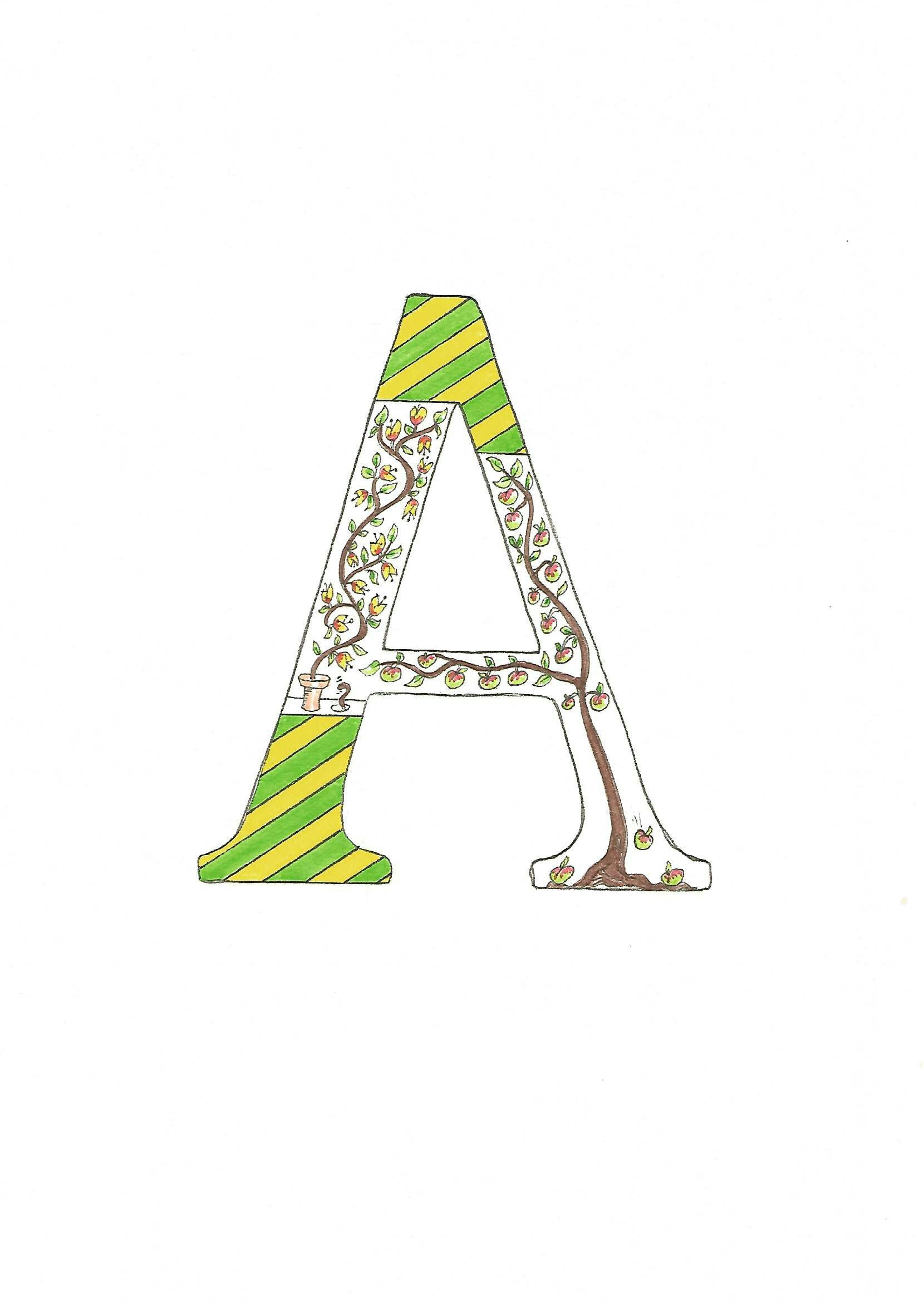 Printable Art, Nursery Print, A Letter