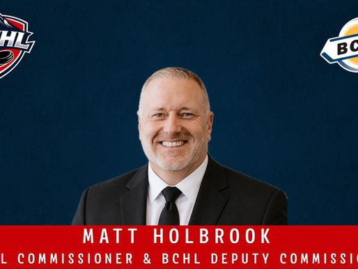 Matt Holbrook named WIJHL Commissioner and Deputy Commissioner for the BCHL