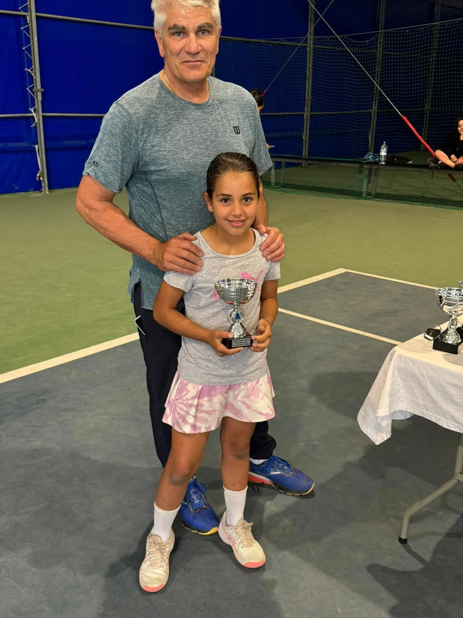 Tennis kid on court