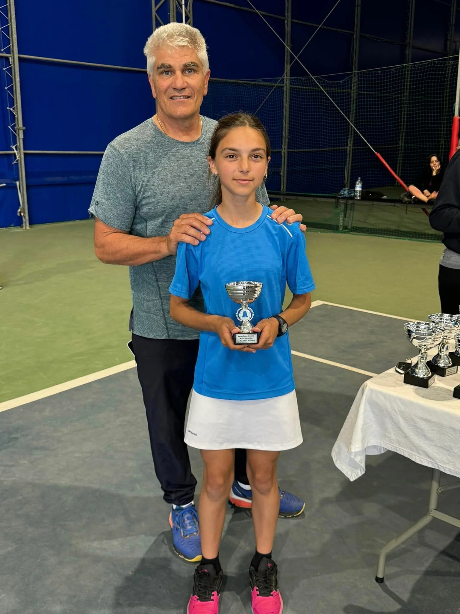 Tennis kid on court