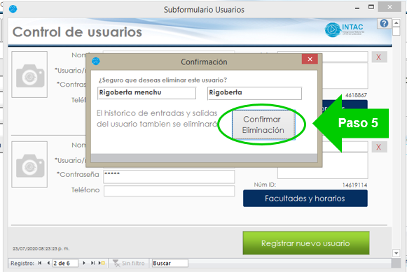 Confirmar eliminación