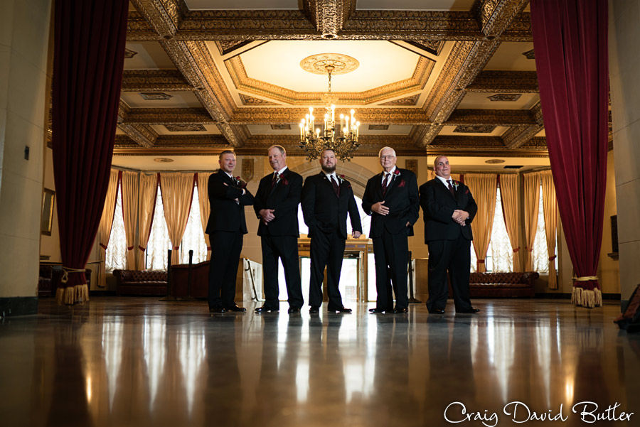 Groomsmen photo Masonic Temple Detroit MI- Wedding Photographer Craig David Butler