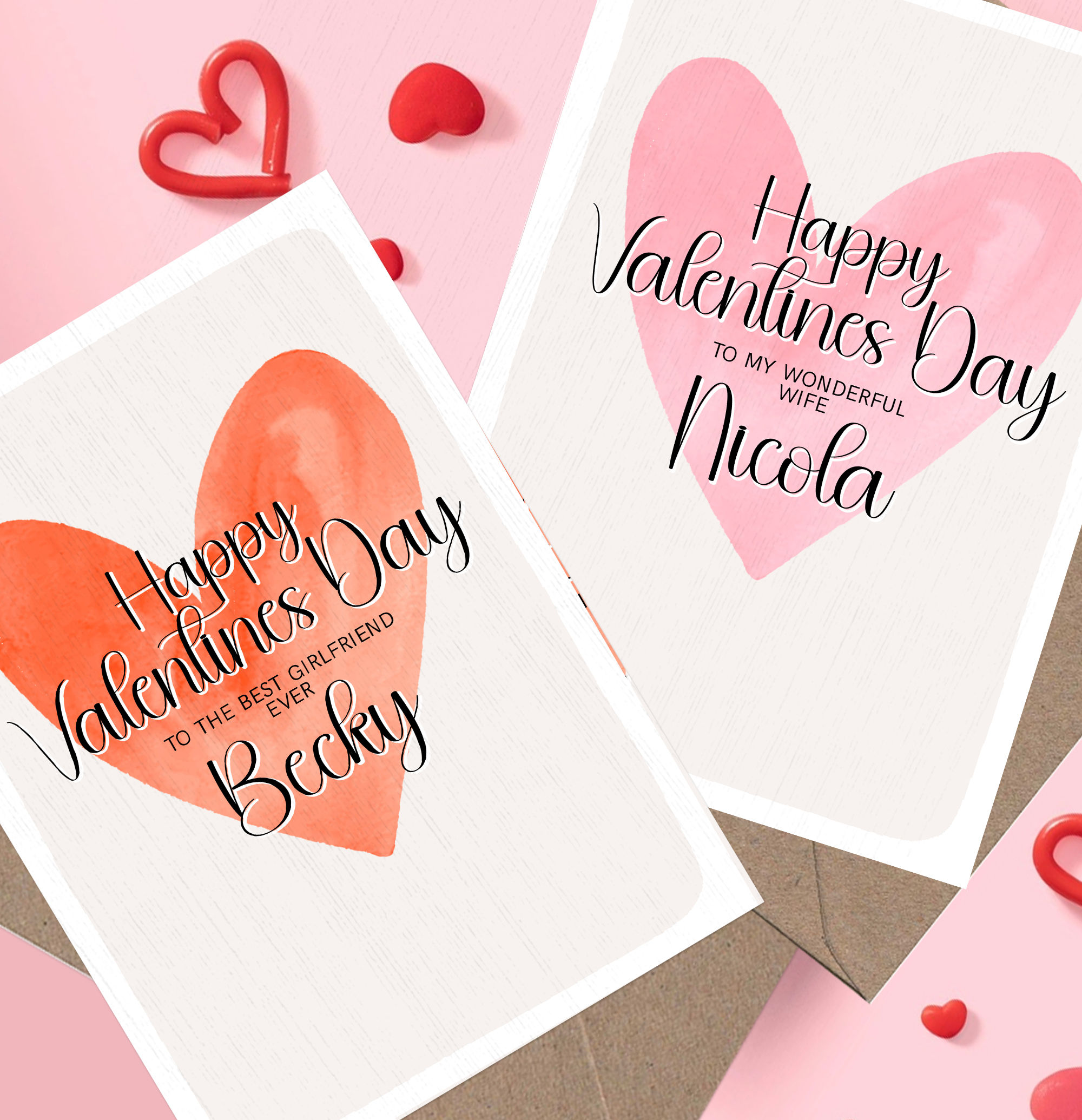 Simple Heart Personalised Valentines Card