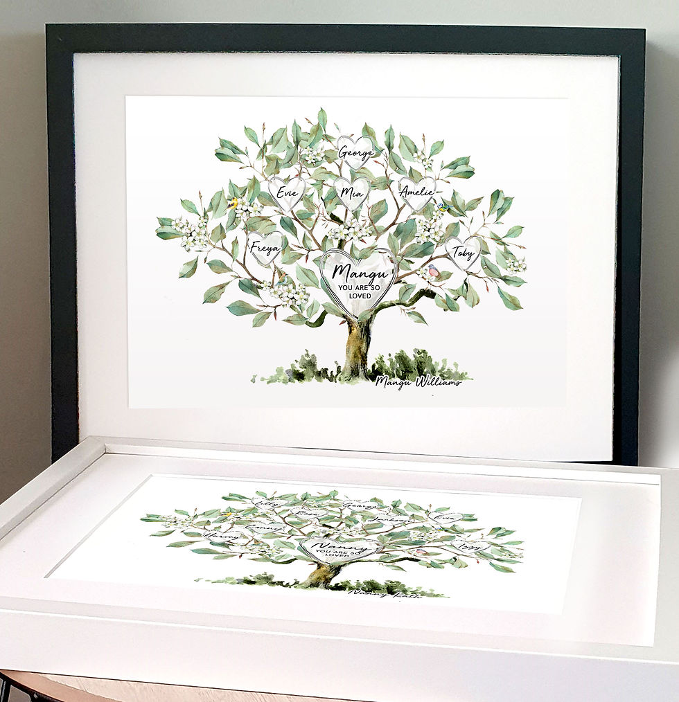 Thumbnail: Grandparent - Hearts Family Tree Print