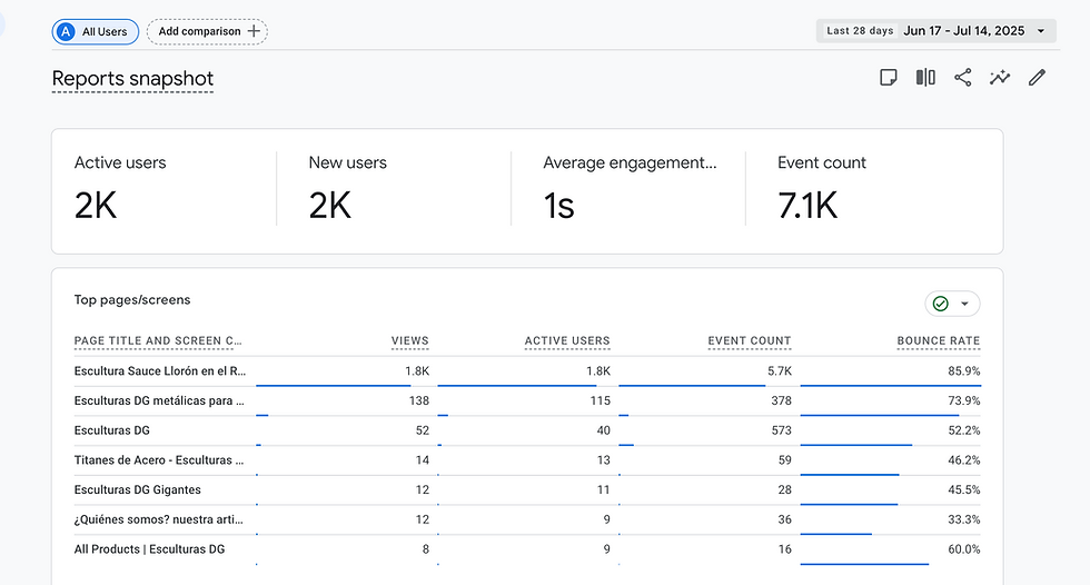 Dashboard SEO Velolix