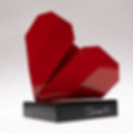 Escultura metálica Corazón Origami