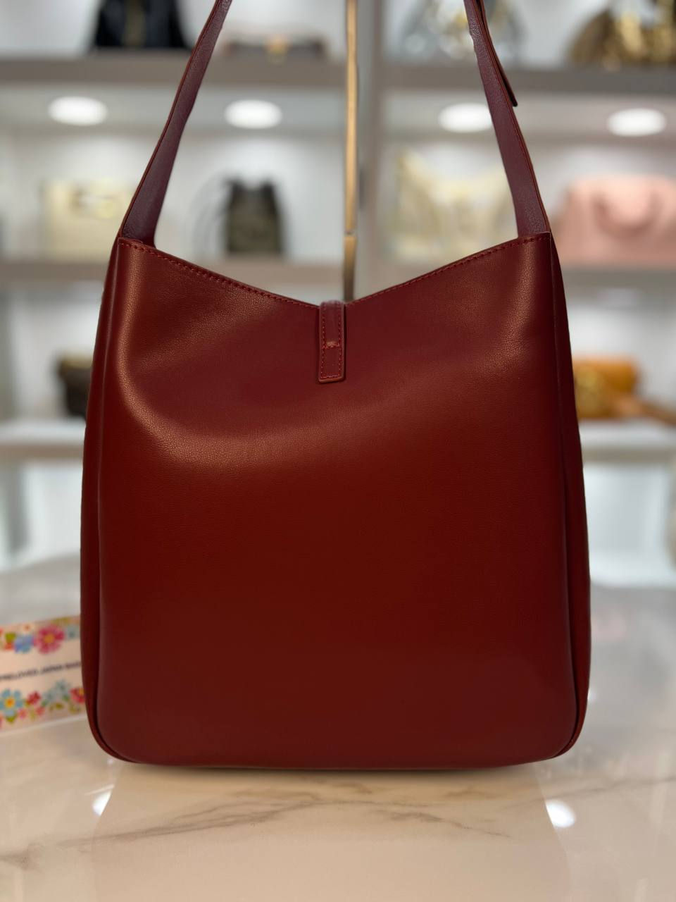 Thumbnail: Le 5 À 7 Supple Maroon Shoulder Bag