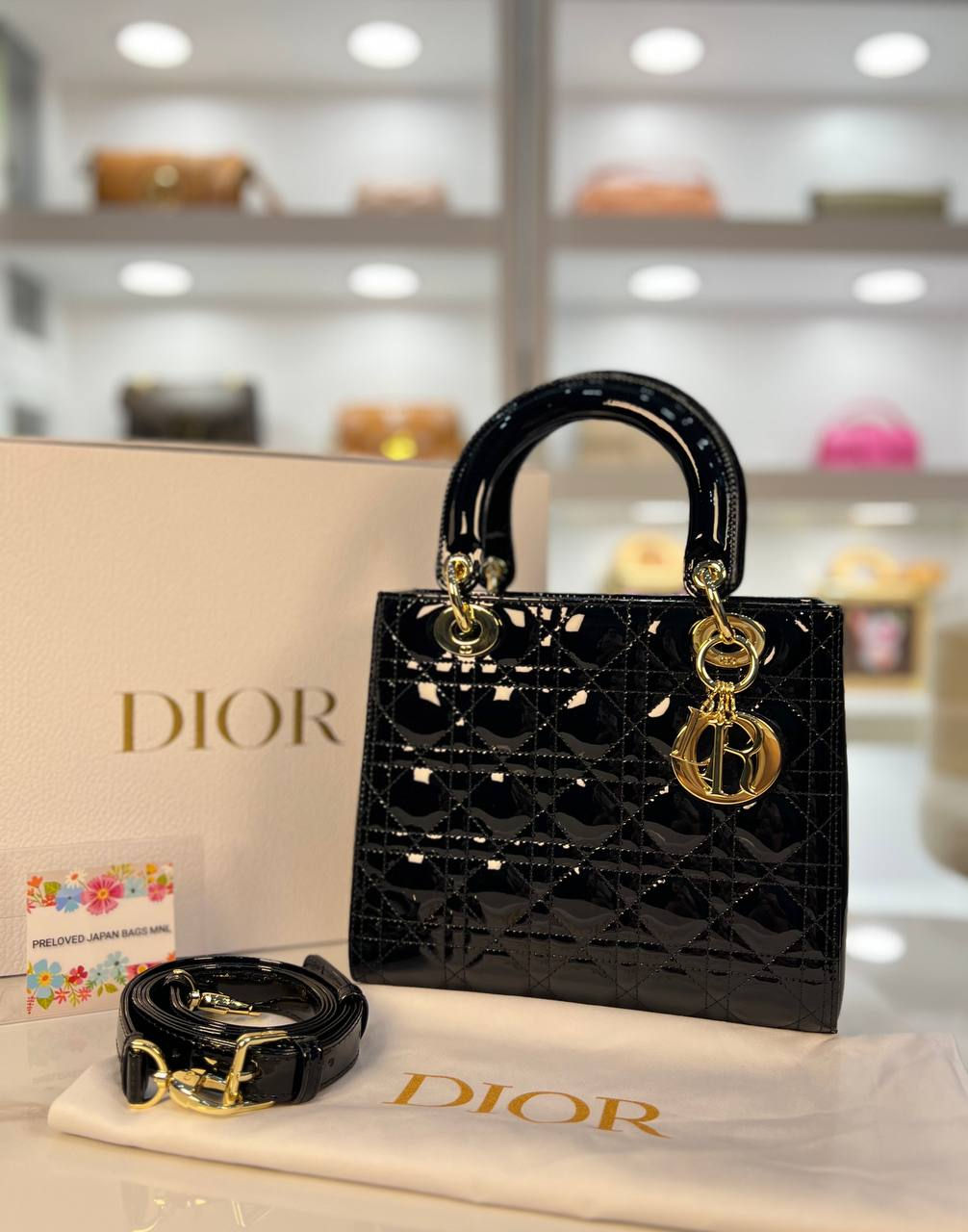 Lady Bag Patent Leather Black GHW