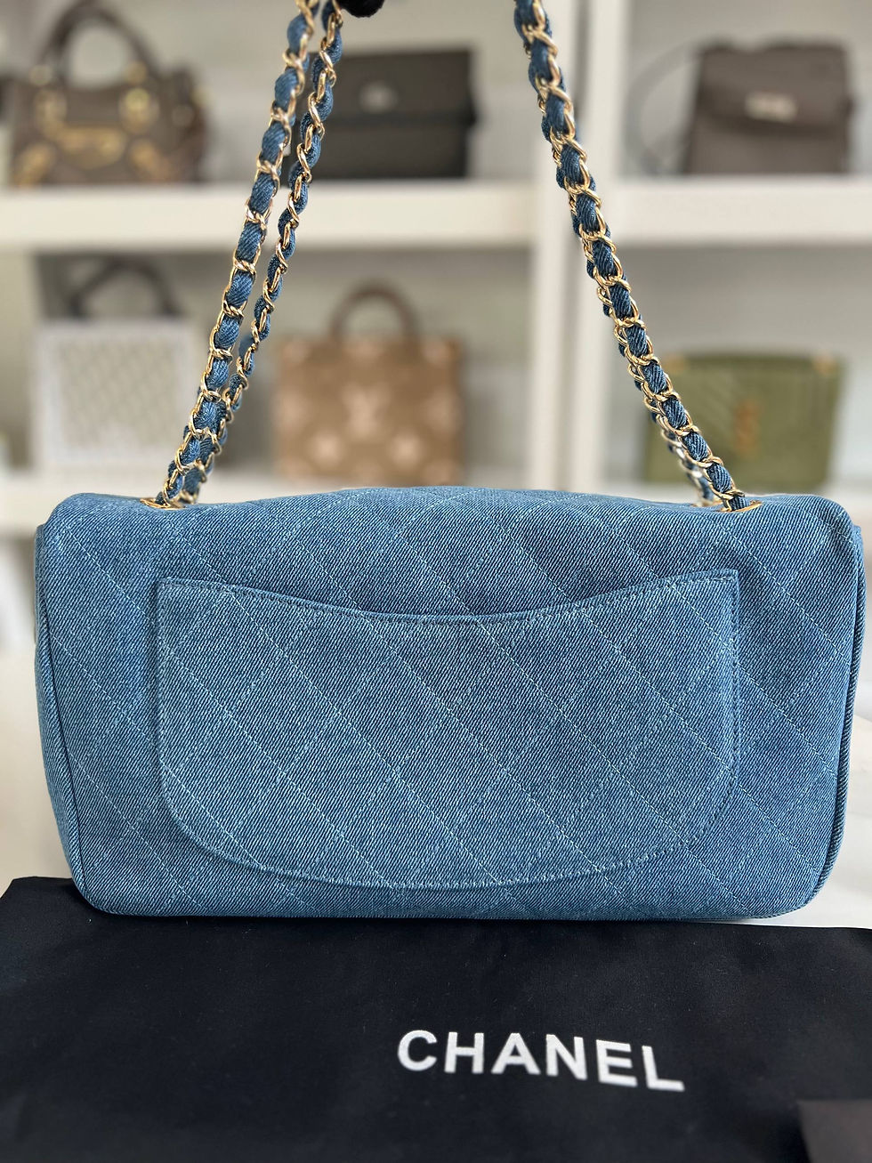 Thumbnail: Quilted Denim Souplissimo Bag