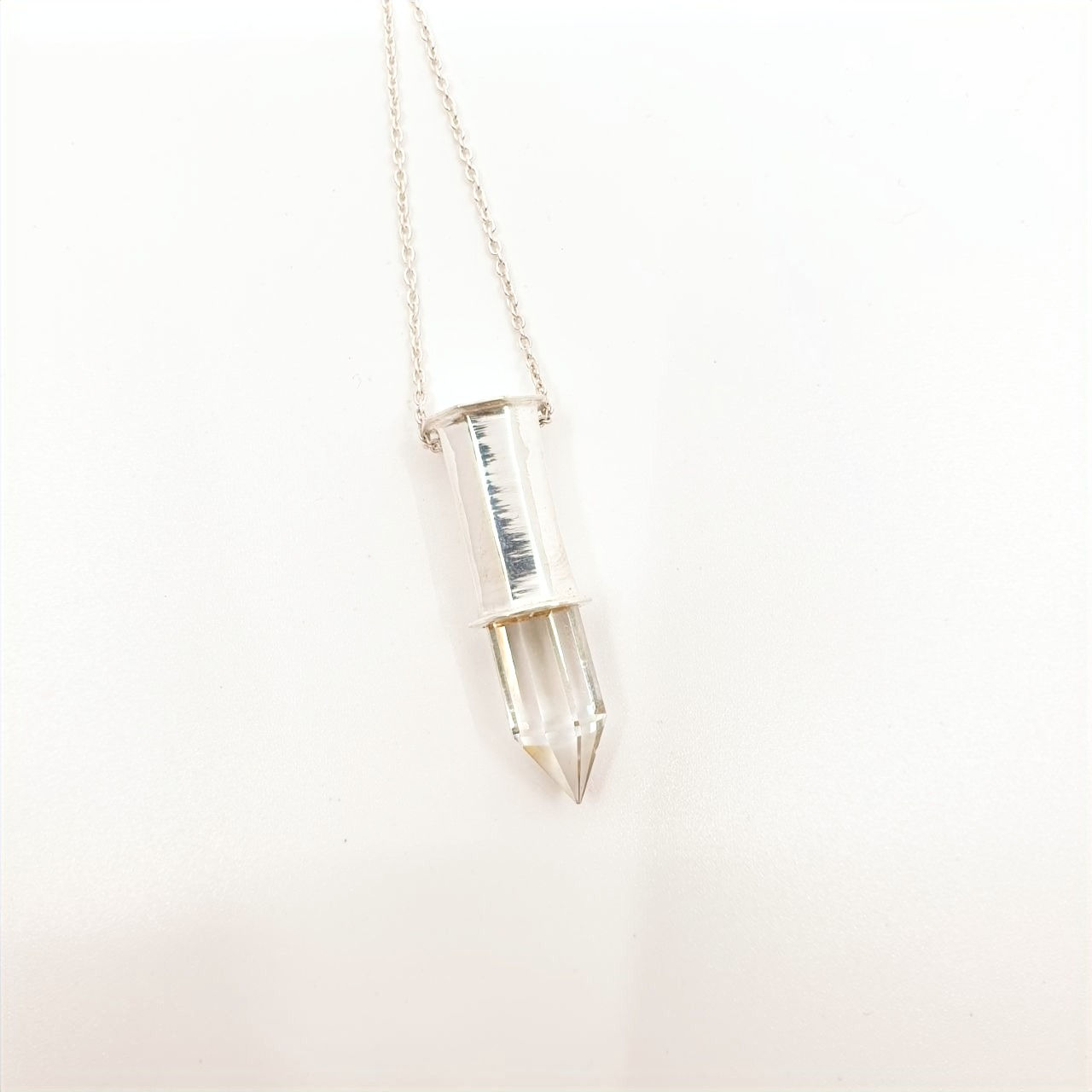 Bergkristall Spitze Silber