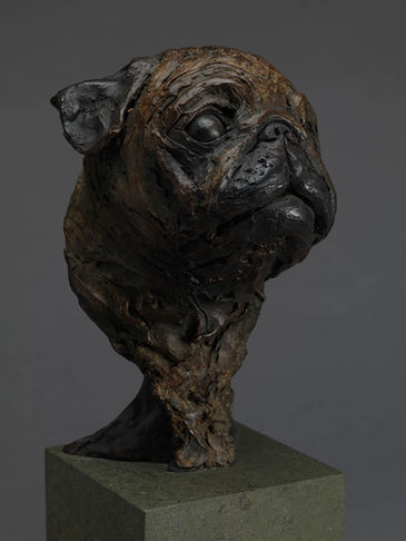What can you say about sculpting a pug other than what good fun it was as a project. This little dog packed more punch than a shot of whisky and was a very jolly presence in the studio. 