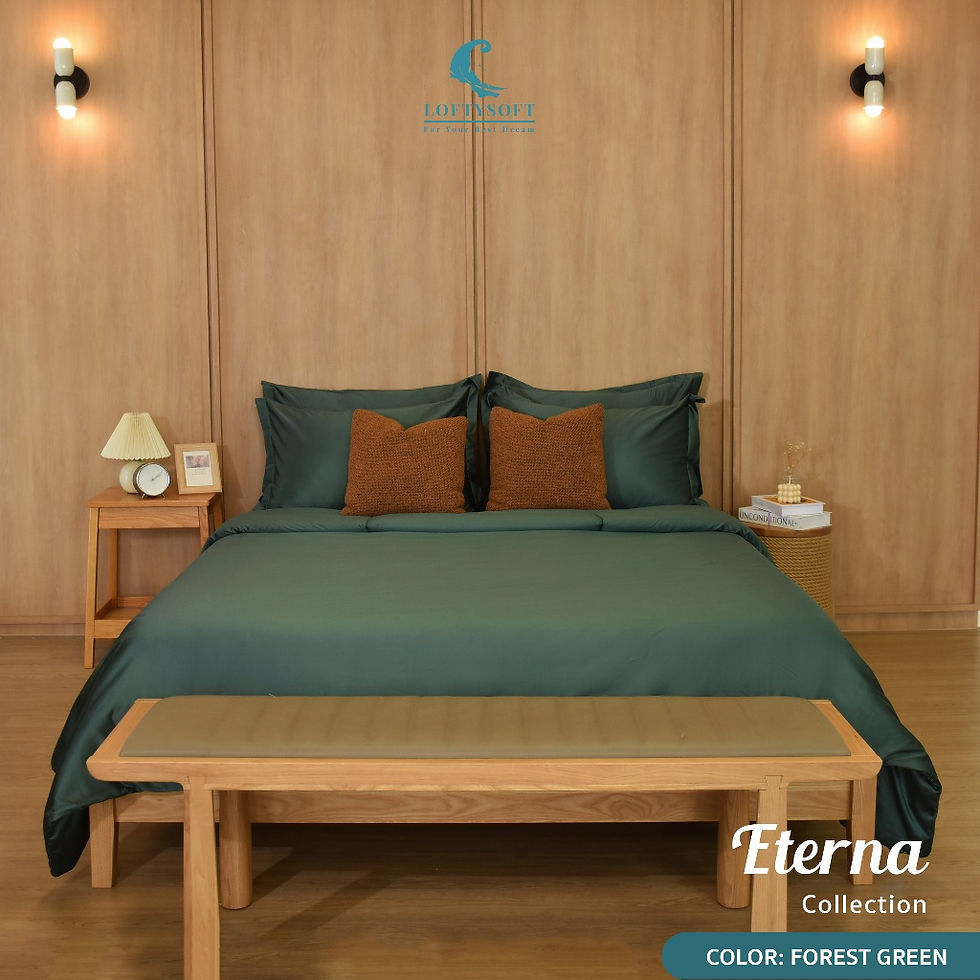 ภาพขนาดย่อ: LOFTYSOFT ปลอกหมอน Cotton Silk 550 เส้นด้าย Eterna Collection - Forest Green