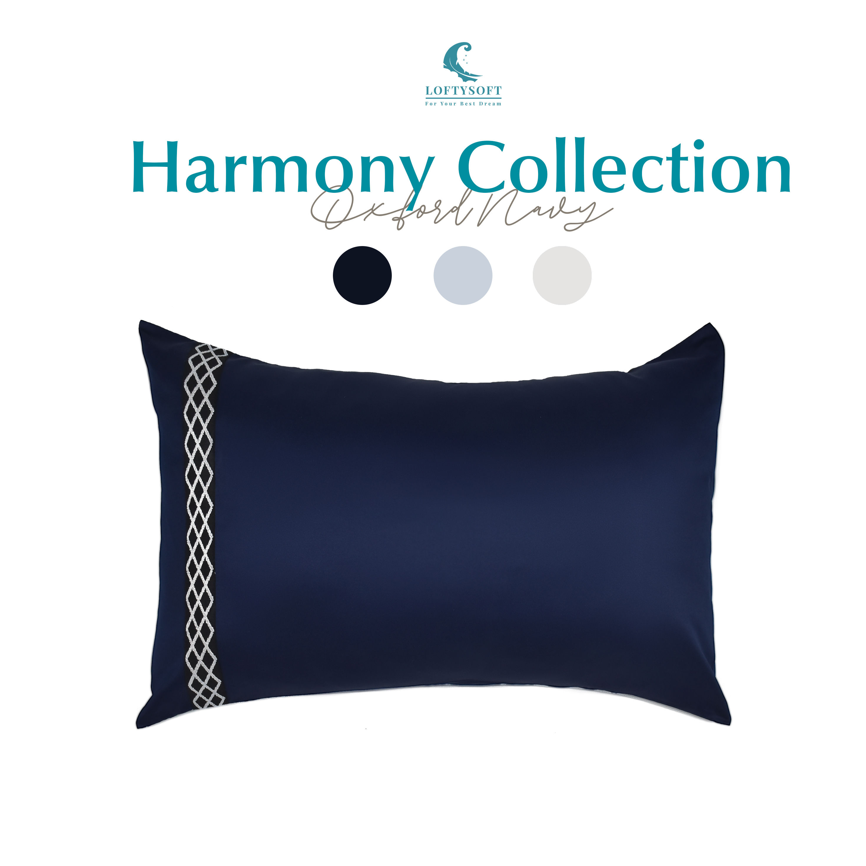 Cotton Silk 550 Thread Count Pillowcase, Harmony Collection