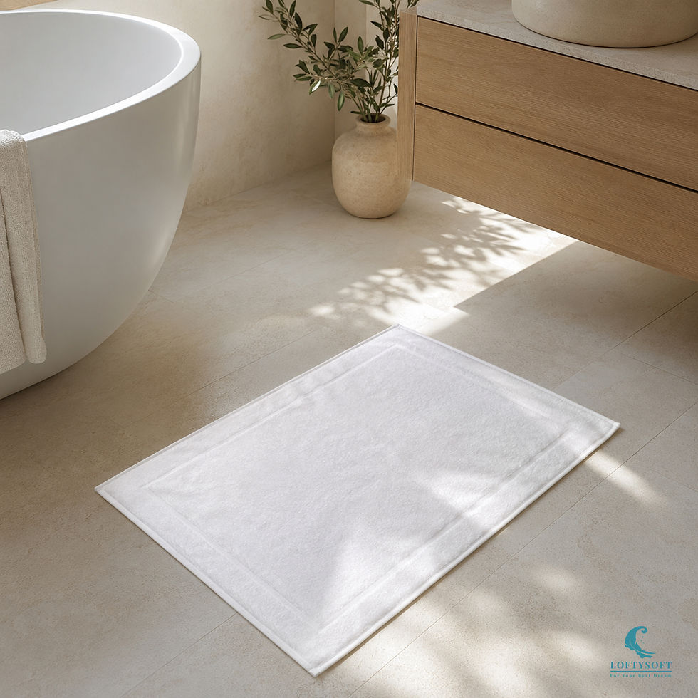 ภาพขนาดย่อ: LOFTYSOFT ผ้าขนหนูเช็ดเท้า พรมเช็ดเท้า ผ้าขนหนูโรงแรม Bath Mat Organic Cotton100