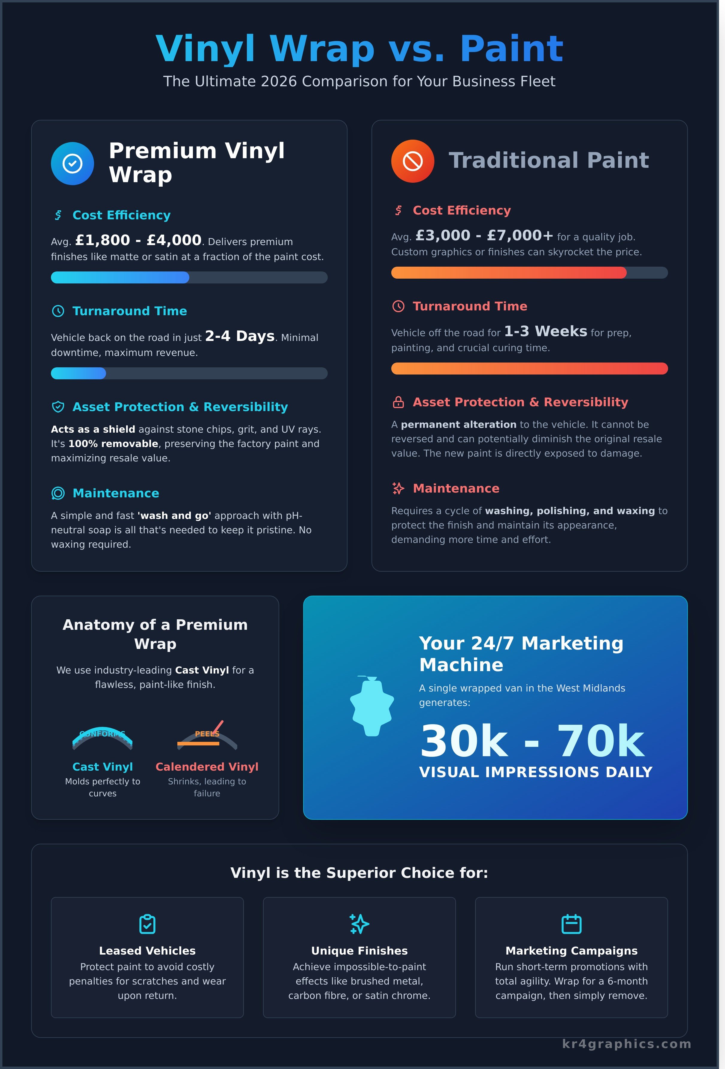 Car wrapped in vinyl infographic - visual guide