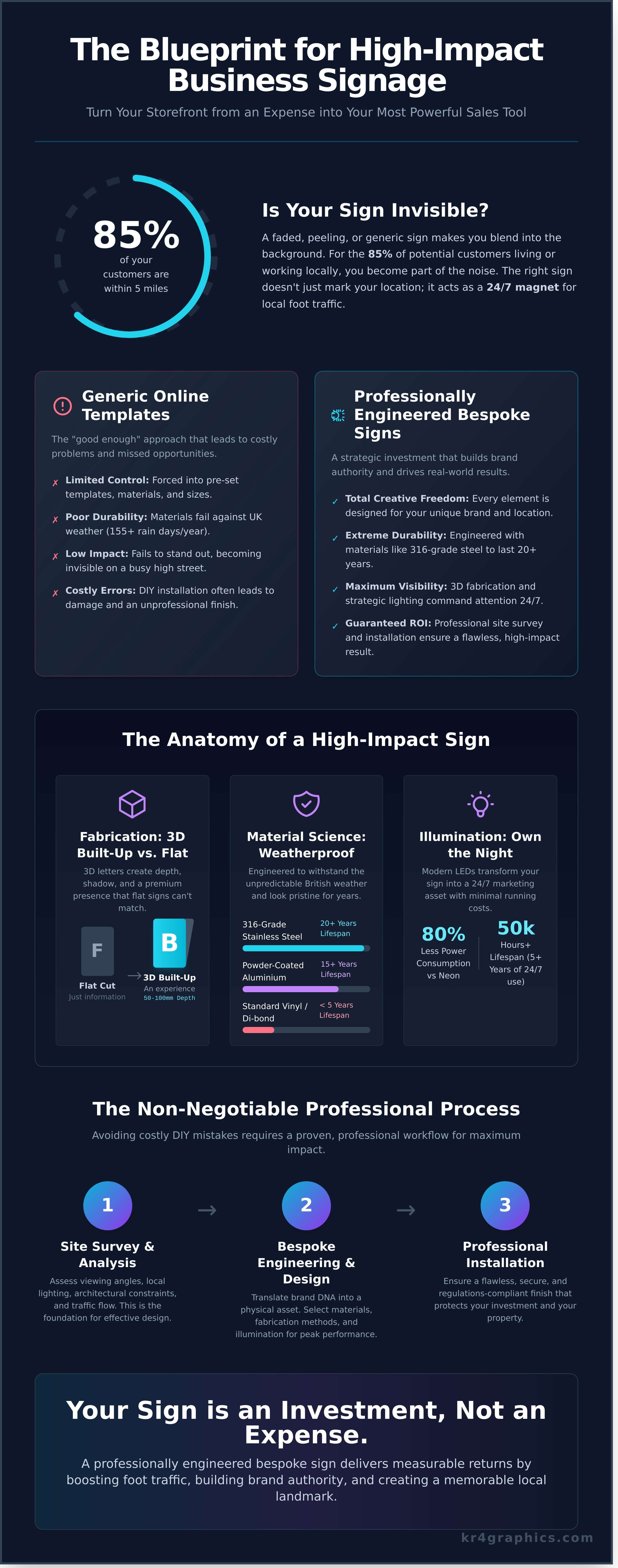 Bespoke signs infographic - visual guide