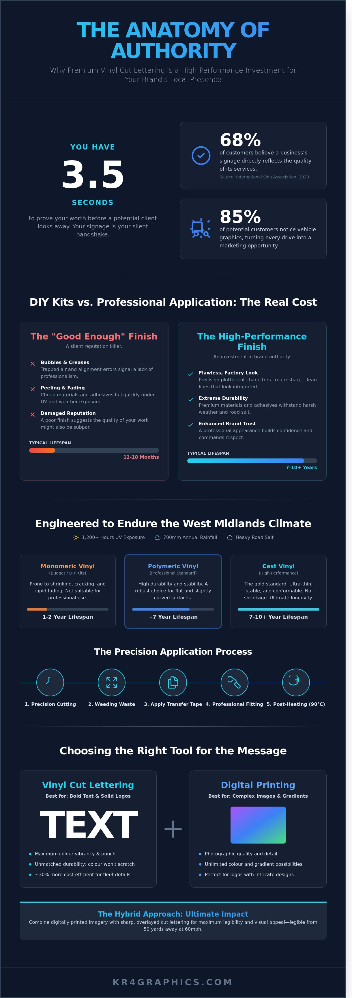 Vinyl cut lettering infographic - visual guide