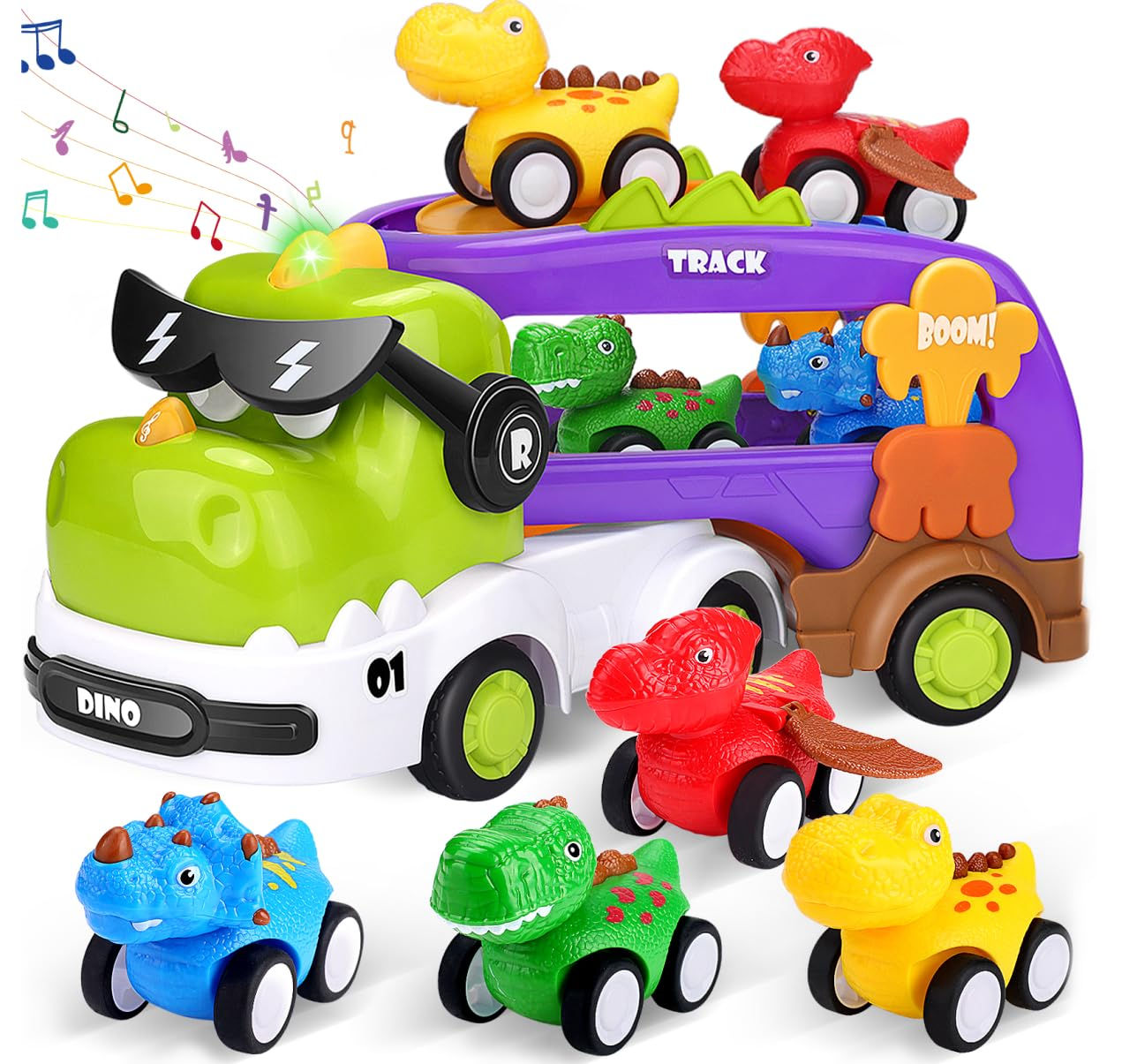 5-in-1 Dinosaur Truck Toy Set