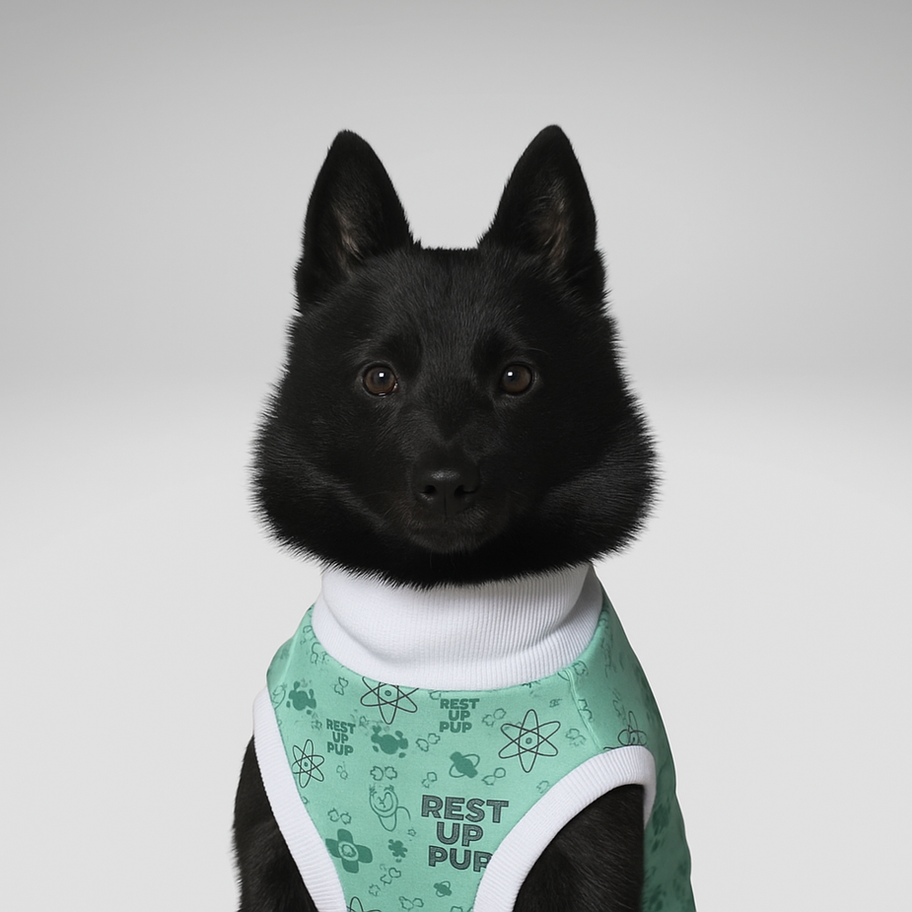 Schipperke Dog Surgery Suit  Antimicrobial Post-Op Garment