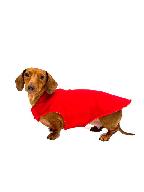 Sīktēls: Sausage Dog Box Reversible Christmas Fleece Coat