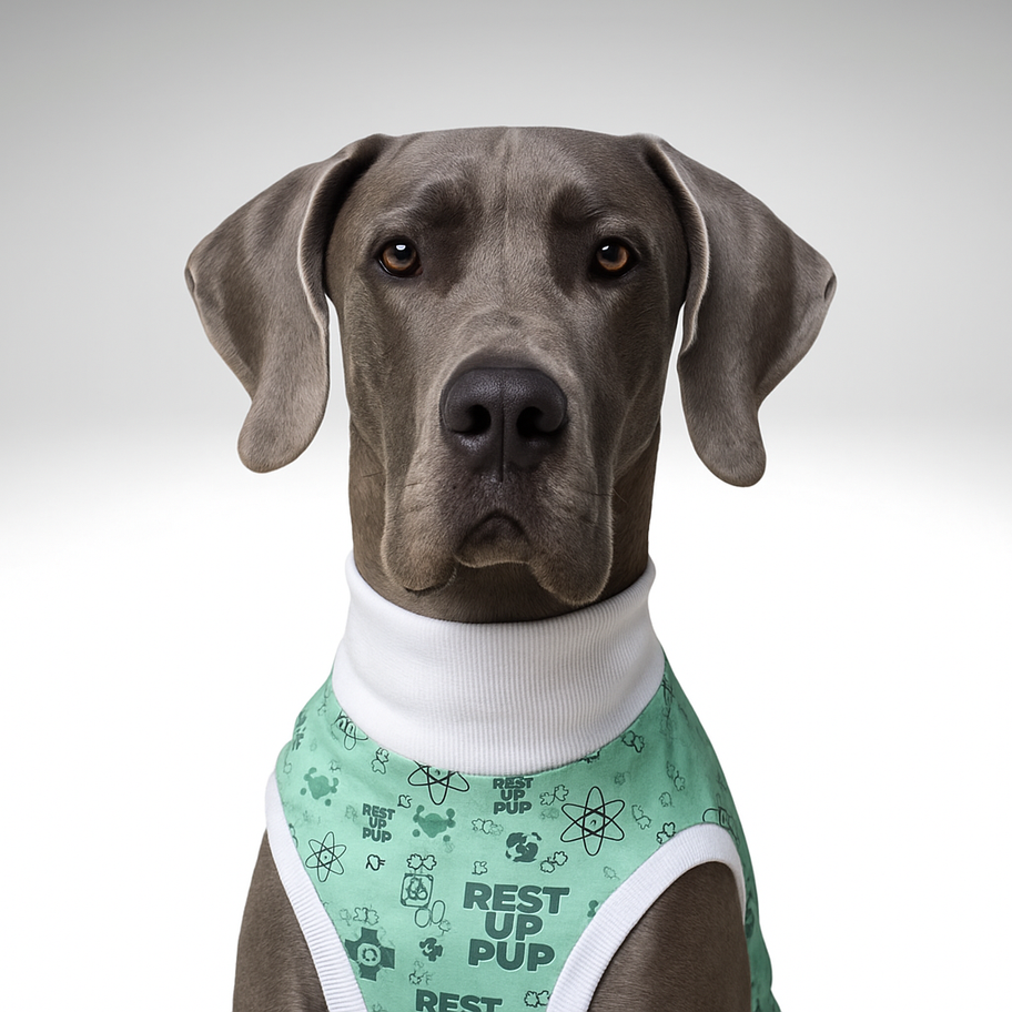 Bamboo Great Dane dog surgery suit designed for spay, neuter & wound protection recovery