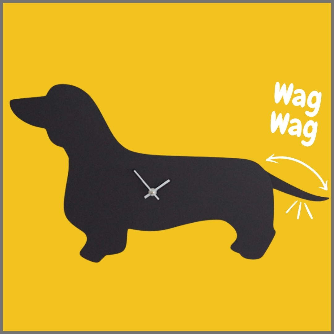 Smooth Haired Dachshund Wagging Tail Clock
