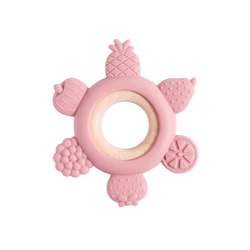 Thumbnail: 1pc Silicone Teether,Food Grade Baby 0-12 Toys,Teething Ring Sensory Toys for T