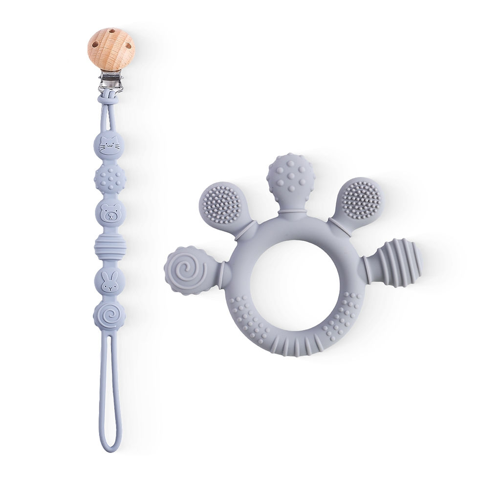 Thumbnail: 1pc Silicone Teether,Food Grade Baby 0-12 Toys,Teething Ring Sensory Toys for T