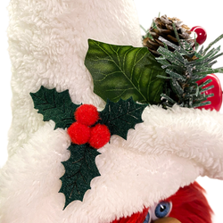 Kırmızı Sakallı Beyaz Şapkalı Yılbaşı Cüce Figürü - Aksesuar Detay 2