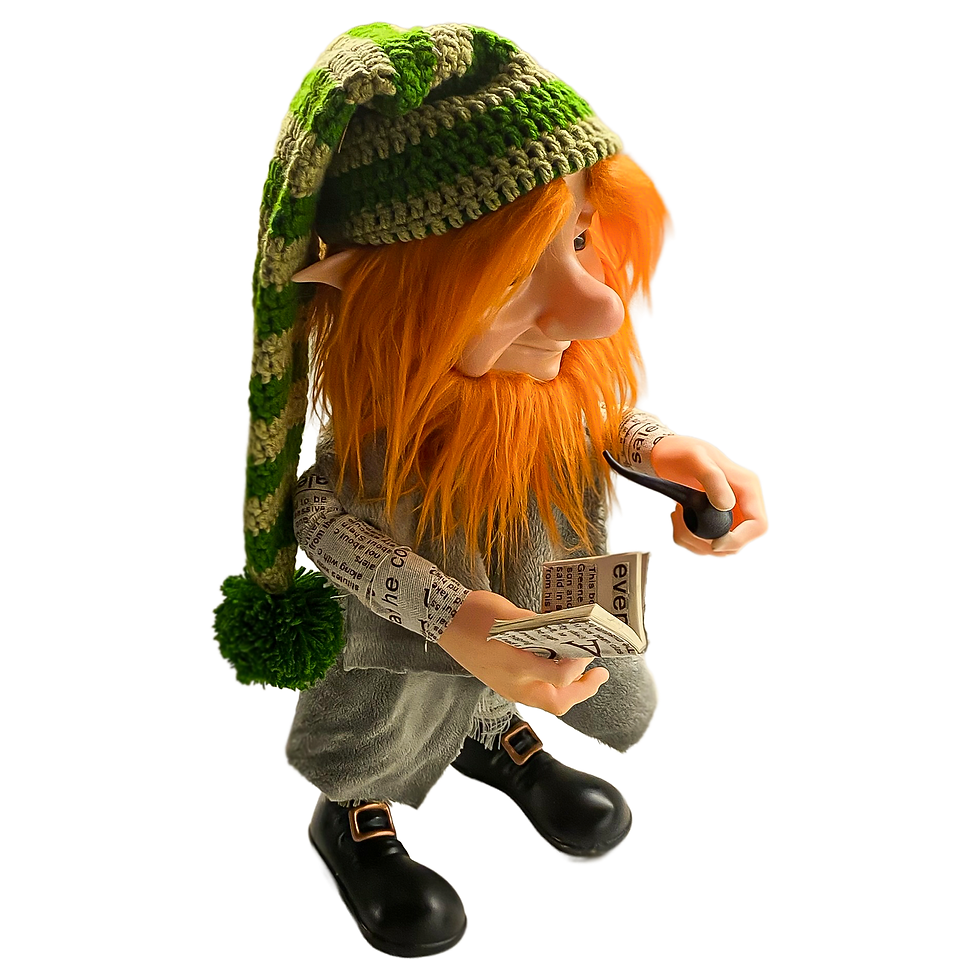 Yeşil Şapkalı Pipo İçen Cüce Figürü - Sağdan Görünüm