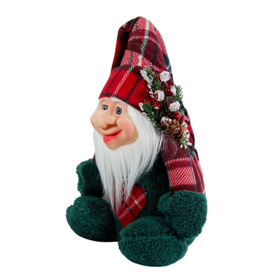 Bilge cücenin gülen yüz ifadesi, ipeksi sakalları ve tekstil dokulu şapka detaylarını içeren makro 3d hediyelik görseli.