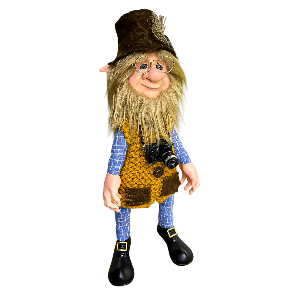 Kahverengi Şapkalı Fotoğrafçı Cüce Figürü - Sol Görünüm