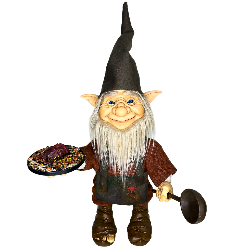 Siyah Şapkalı Aşçı Cüce Figürü - Ön Görünüm