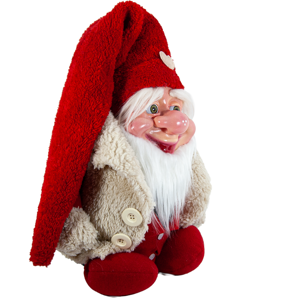 3D Kırmızı Şapkalı Gnome Aşk Cücesi Figürü - Sevgililer Günü Hediyesi - Sağ Görünüm