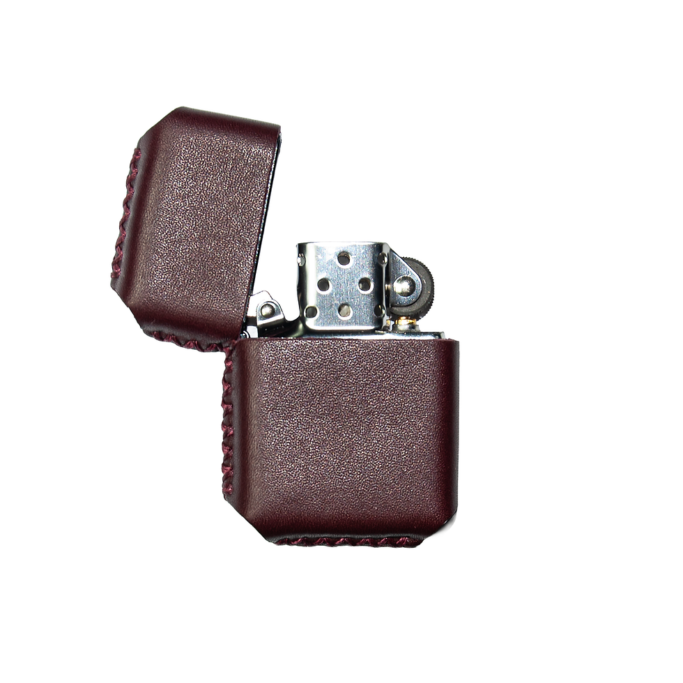 Deri Kaplı Kahverengi Çakmak - Açık