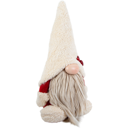 Beyaz Şapkalı Kalp ve Yıldız Detaylı Peluş Aşk Cücesi Figürü - Sevgililer Günü - Soldan Görünüm