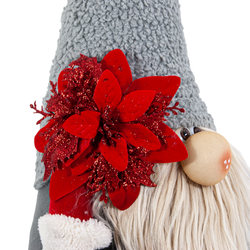 Gri Şapkalı Kalp Tutan Aşk Cücesi Figürü - Peluş Sevgililer Günün Hediyesi - Sağdan Görünüm Detay