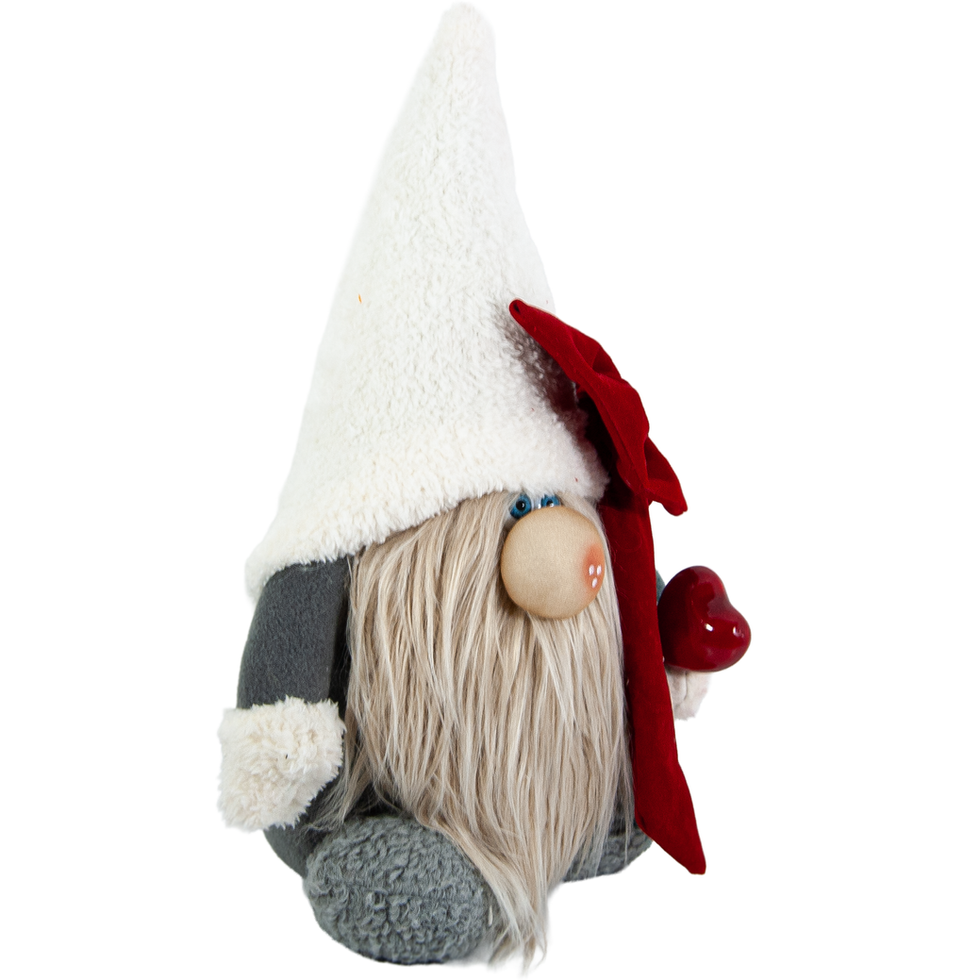 Kurdeleli Beyaz Şapkalı Peluş Figür - Sevgililer Günün Hediyesi - Sağ Görünüm