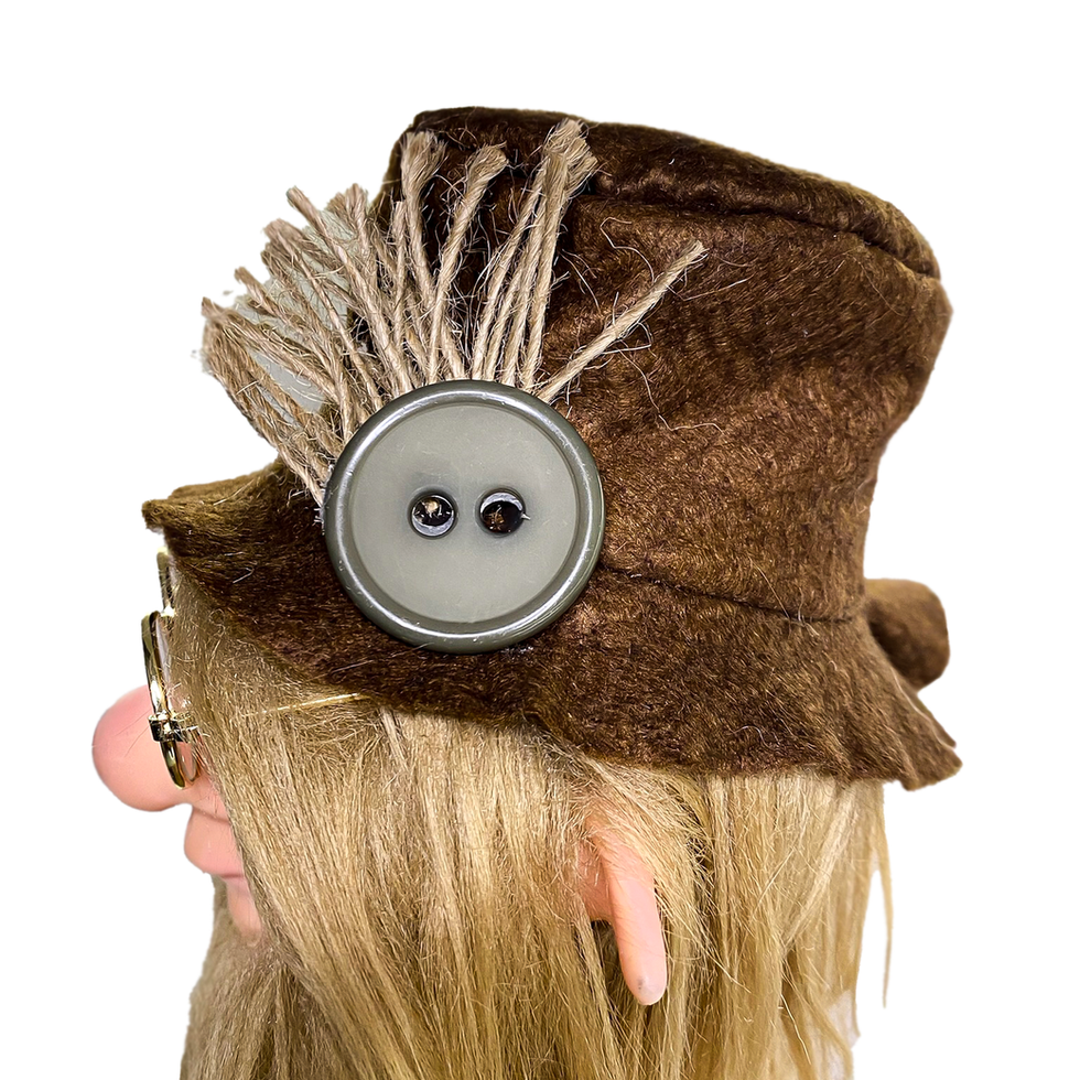 Kahverengi Şapkalı Fotoğrafçı Cüce Figürü - Şapka Detayı