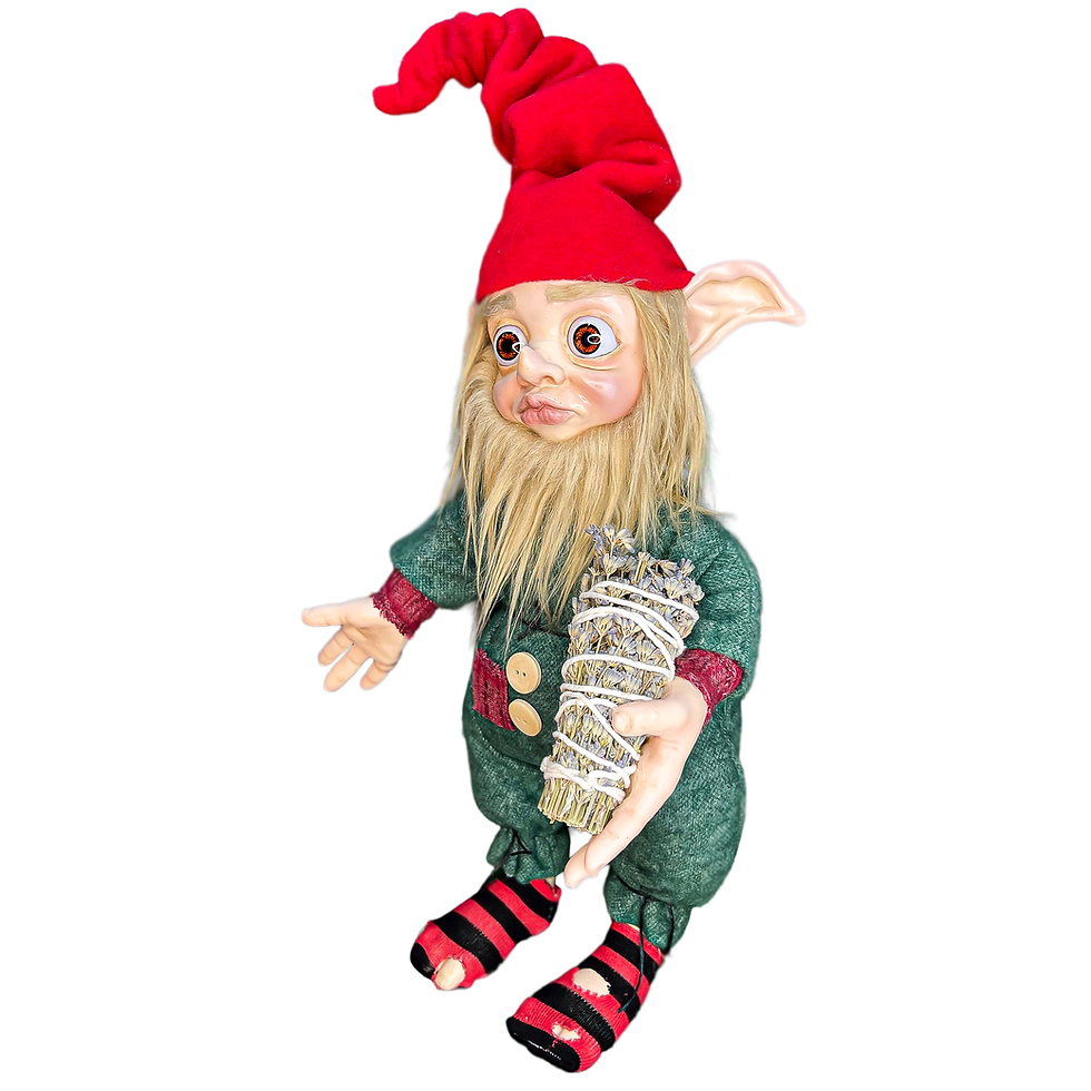 Kırmızı Şapkalı Şaşkın Şifa ve Sağlık Cüce Figürü - Yandan