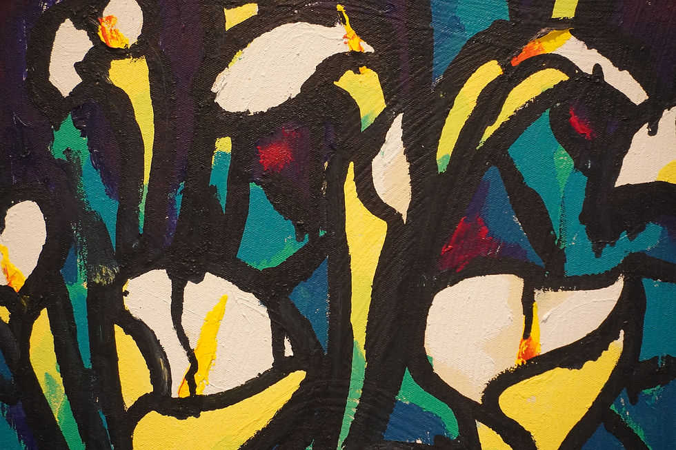Thumbnail: close up of A Modern Painting of Arum Lilies