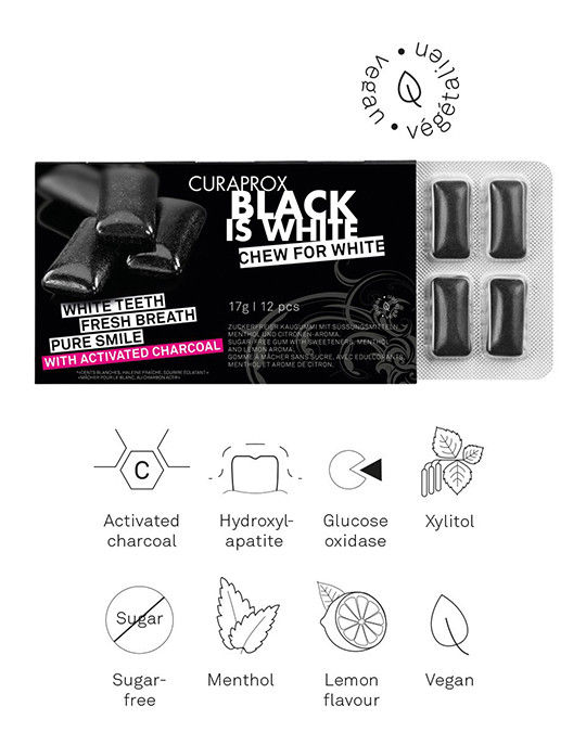 Thumbnail: Curaprox-Black Is White (Teeth Whitening Chewing Gum)