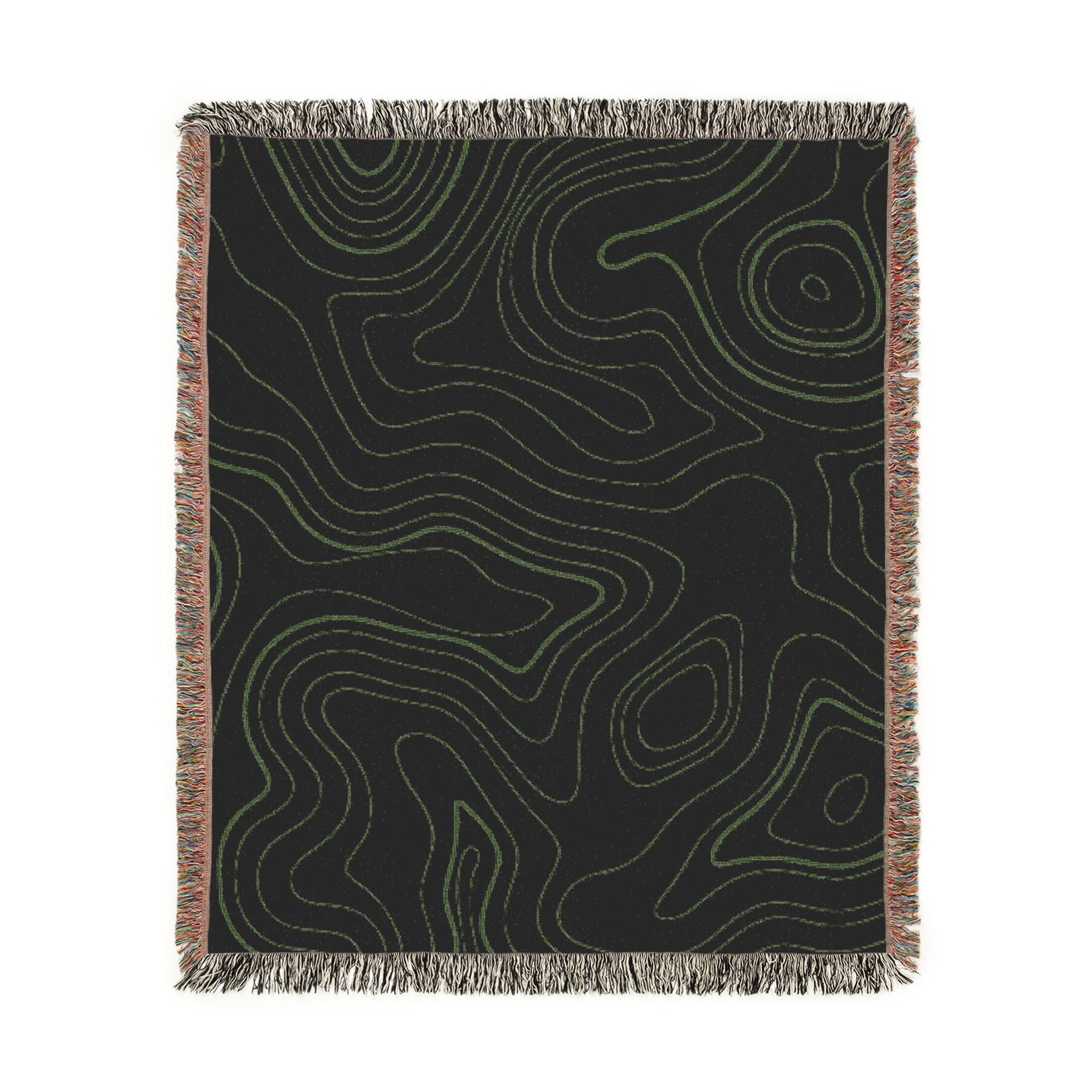 Green Topo Woven Blanket