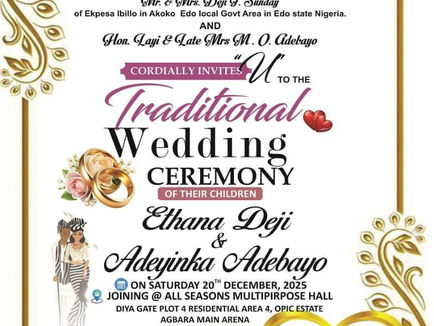 Joyous Announcement: Traditional Wedding of Our Brother Avian Adeyinka Adebayo!
