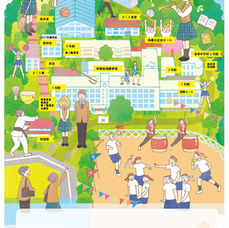 学校案内のMAPイラスト・岡山学芸館高校2017　パンフレット用