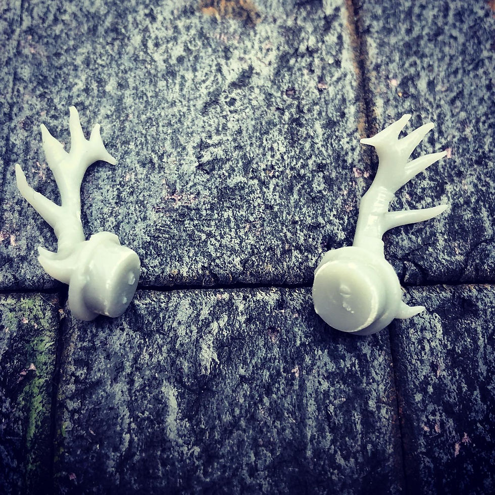 Thumbnail: Wopletinger Rabbit Head and Antlers - Unpainted