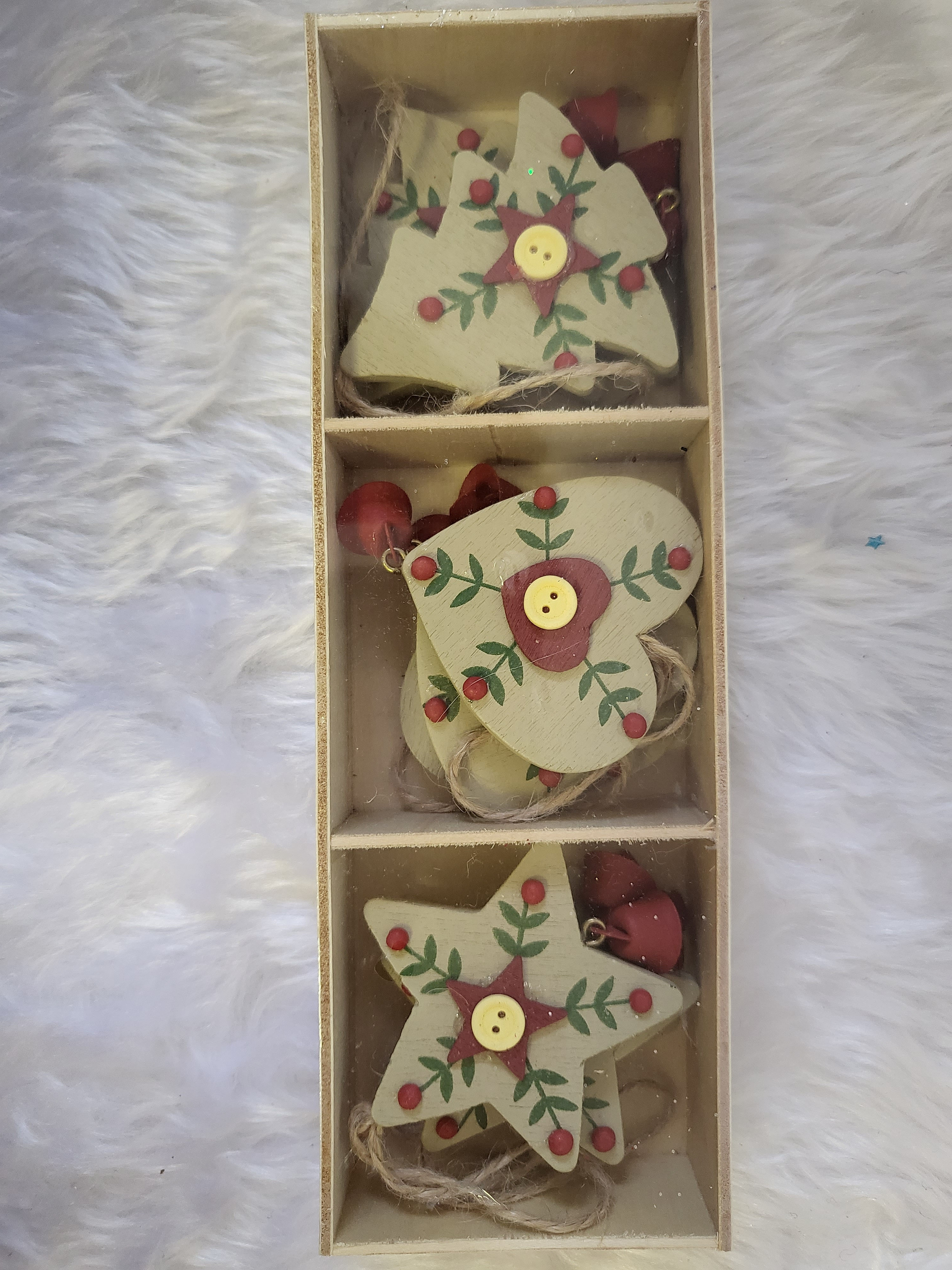 Wooden Box Set Decorations Bell